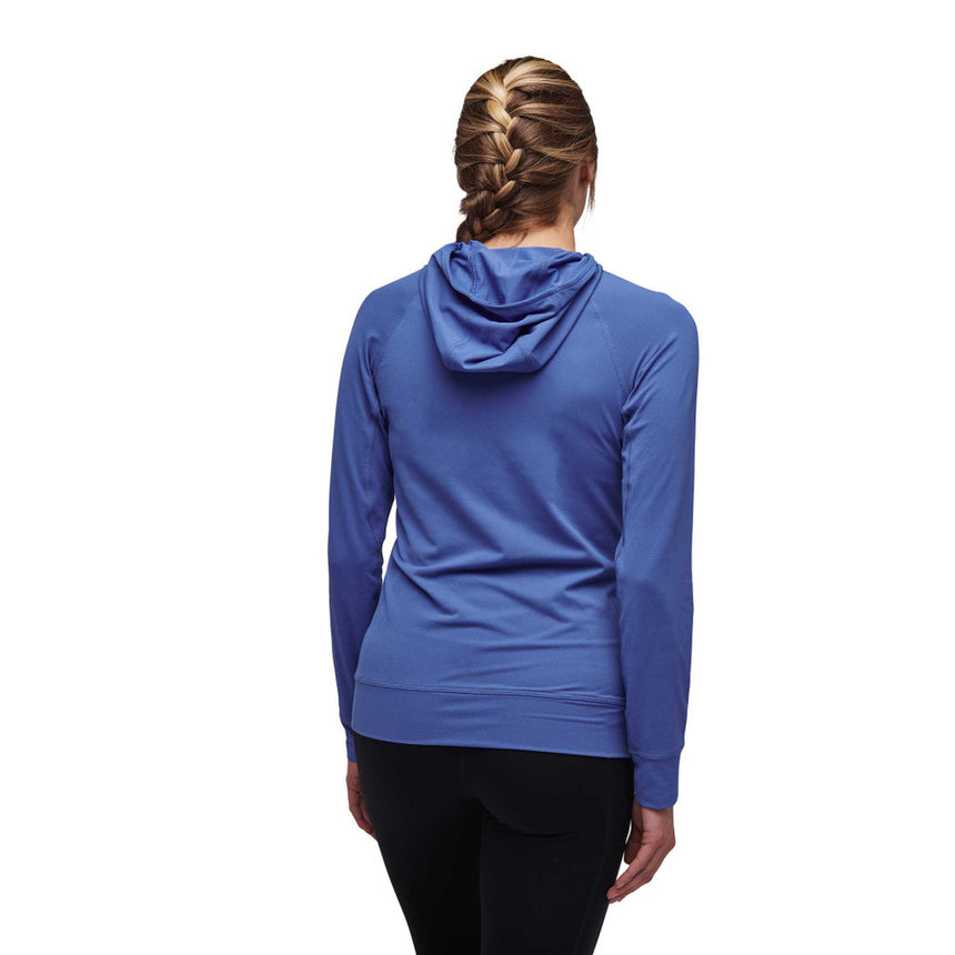 Black Diamond Alpenglow Hoody L/S (F19) Women Outdoor Action Clean Blue- Back Fit