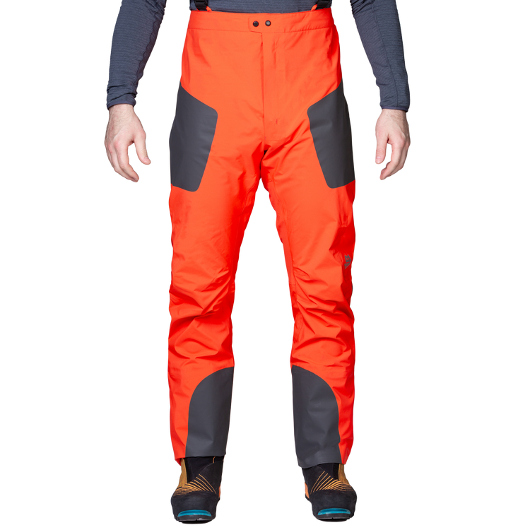 Mountain Equipment Tupilak Men's Pant Outdoor Action Cardinal Orange - Front Fit on Model