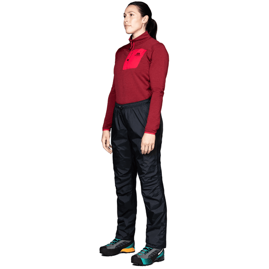 Mountain Equipment Zeno FZ Women's Pant Outdoor Action Black - Full View on Model