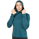 Mountain Equipment Glace Women's Hooded Top Outdoor Action Majolica Blue - Relaxed fit hood