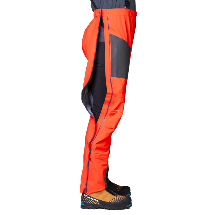 Mountain Equipment Tupilak Men's Pant Outdoor Action Cardinal Orange - Side Fit on Model