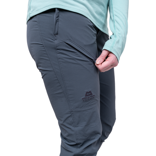 Mountain Equipment Comici Women's Pant Outdoor Action Ombre Blue - Zipped thigh pocket