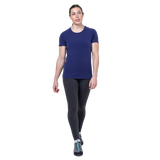 Mountain Equipment  Headpoint Women's Tee Outdoor Action Amethyst - Full Front View on Model