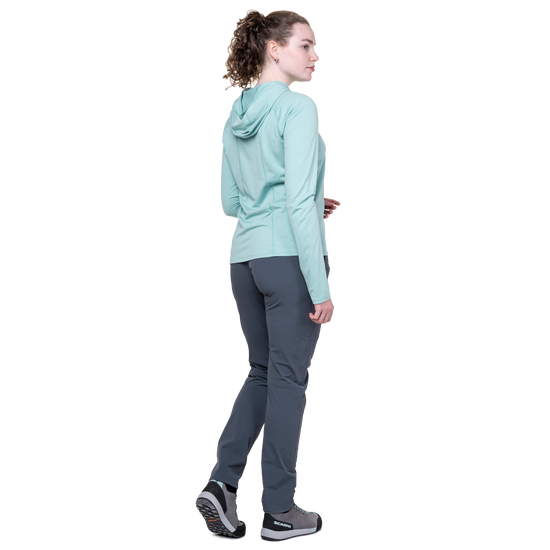 Mountain Equipment Comici Women's Pant Outdoor Action Ombre Blue - Full View on Model