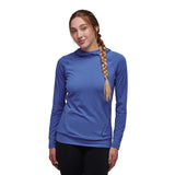 Black Diamond Alpenglow Hoody L/S (F19) Women Outdoor Action Clean Blue- Front Fit