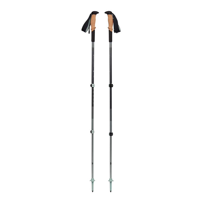 Black Diamond Pursuit Shock Trekking Poles Steel Grey-Foam Green - Full Length