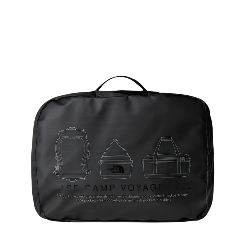 The North Face Base Camp Voyager Duffel—62L Outdoor Action TNFBLACK/ASPHGR- Bag Packaging