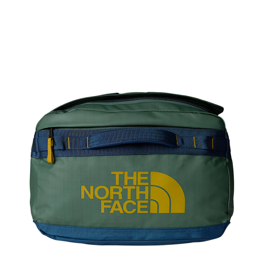 The North Face Base Camp Voyager Duffel—62L Outdoor Action  DCKGRN-SHADYBLUE- Front