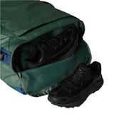 The North Face Base Camp Voyager Duffel—62L Outdoor Action  DCKGRN-SHADYBLUE- Side pocket