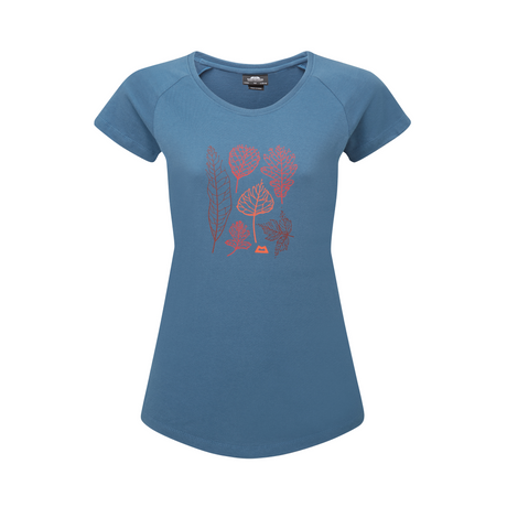 Mountain Equipment Leaf Women's Tee Outdoor Action Stellar Blue - Front