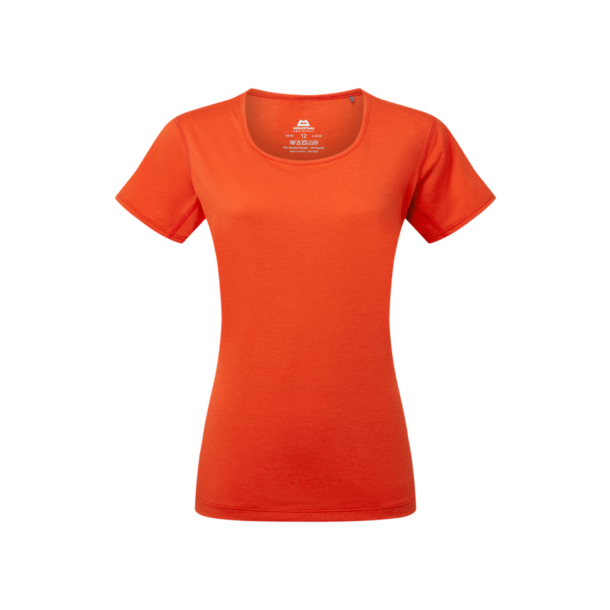 Mountain Equipment Tempi Women's Tee Outdoor Action Mandarin Red - Front