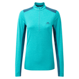 Mountain Equipment Nava LS Women's Zip T Outdoor Action Topaz/Majolica - Front