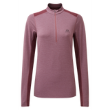 Mountain Equipment Nava LS Women's Zip T Outdoor Action Plumwine/Raisin - Front