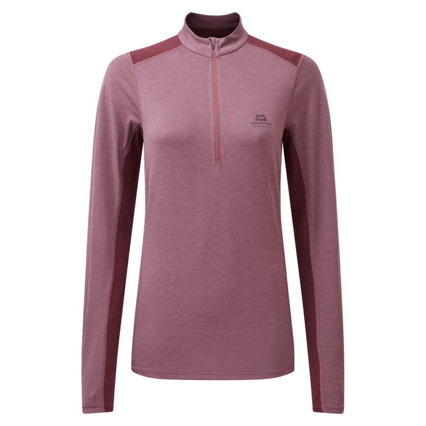 Mountain Equipment Nava LS Women's Zip T Outdoor Action Plumwine/Raisin - Front