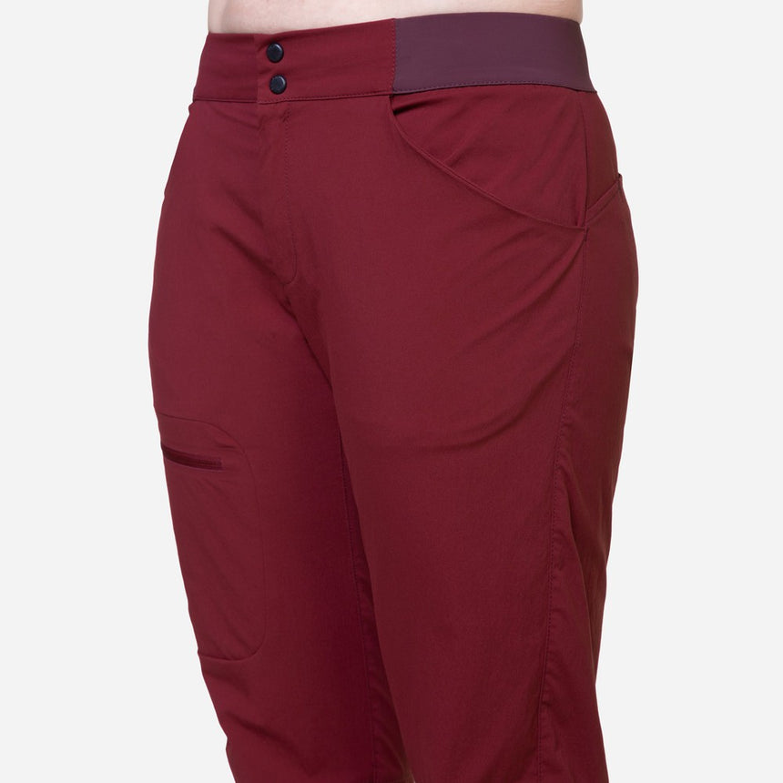 Mountain Equipment Altun Women's Pant Outdoor Action Cabernet - Half Length View