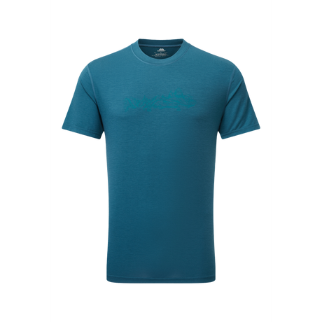 Mountain Equipment Groundup Skyline Men's Tee Outdoor Action Majolica Blue - Front