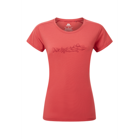 Mountain Equipment Headpoint Skyline Women's Tee Outdoor Action Rosewood - Front