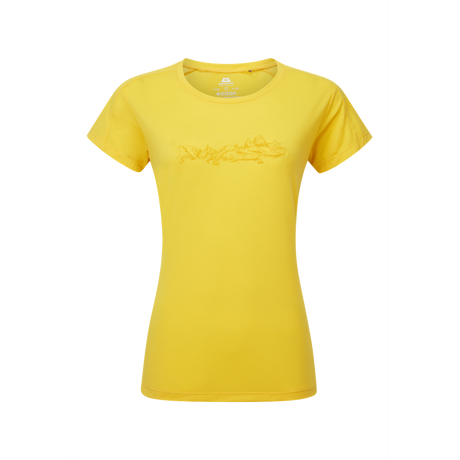 Mountain Equipment Headpoint Skyline Women's Tee Outdoor Action Lemon - Front