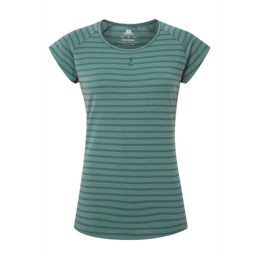 Mountain Equipment Equinox Women's Tee Outdoor Action Fern stripe - Front