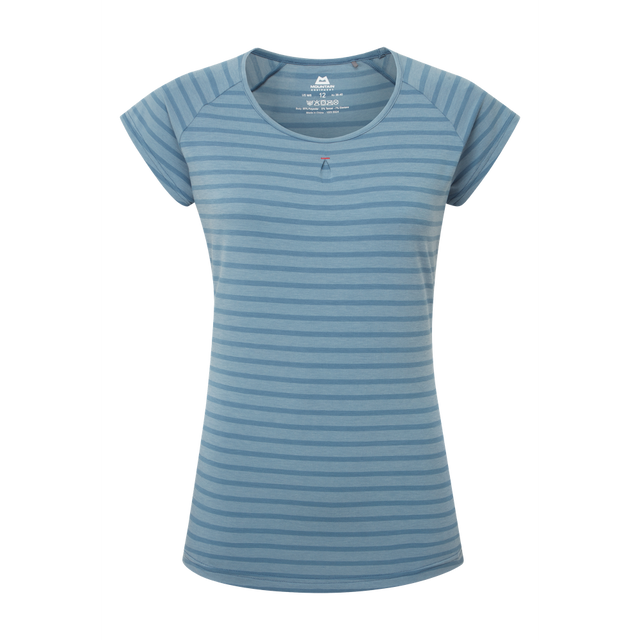 Mountain Equipment Equinox Women's Tee Outdoor Action Bluefin Stripe - Front