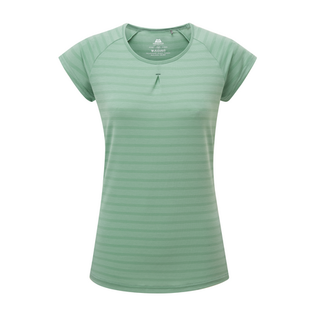 Mountain Equipment Equinox Women's Tee Outdoor Action Lichen Stripe - Front