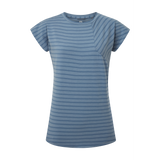 Mountain Equipment Silhouette Women's Tee Outdoor Action Bluefin Stripe - Front