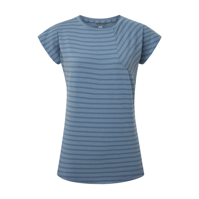 Mountain Equipment Silhouette Women's Tee Outdoor Action Bluefin Stripe - Front