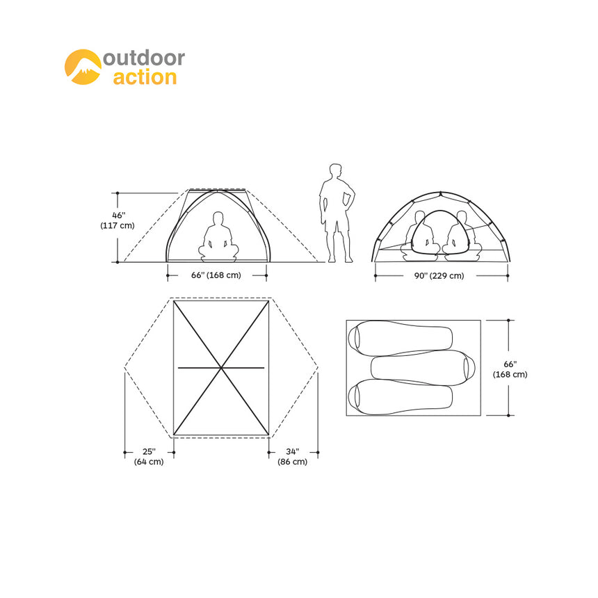 Marmot Tungsten UL 3P Tent floor plan drawing