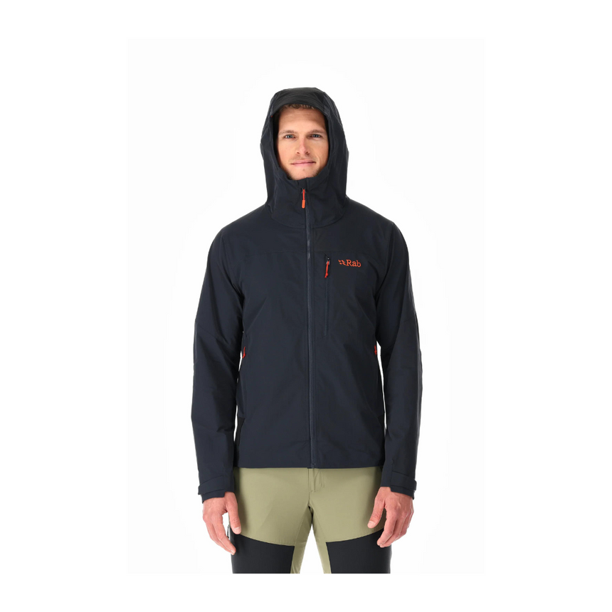 Rab Men's Torque Jacket Outdoor Action Beluga- Front Fit