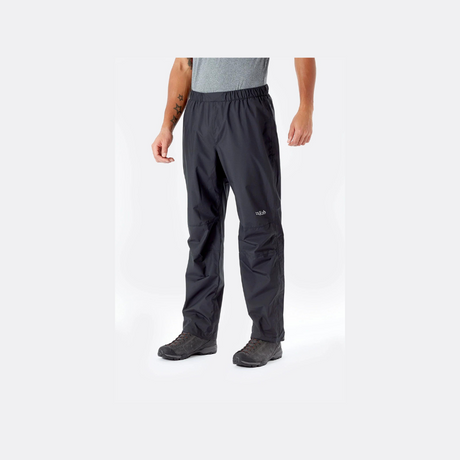 Rab Men's Downpour Eco Pants Outdoor Action Black- Front Fit