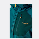 Rab Women's Superflux Hoody Outdoor Action Atlantis/Pine -  Zipped chest pocket