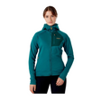 Rab Women's Superflux Hoody Outdoor Action Atlantis/Pine - Front Fit on Model