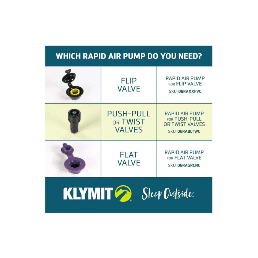 Klymit Rapid Air Pump for Flip Valve