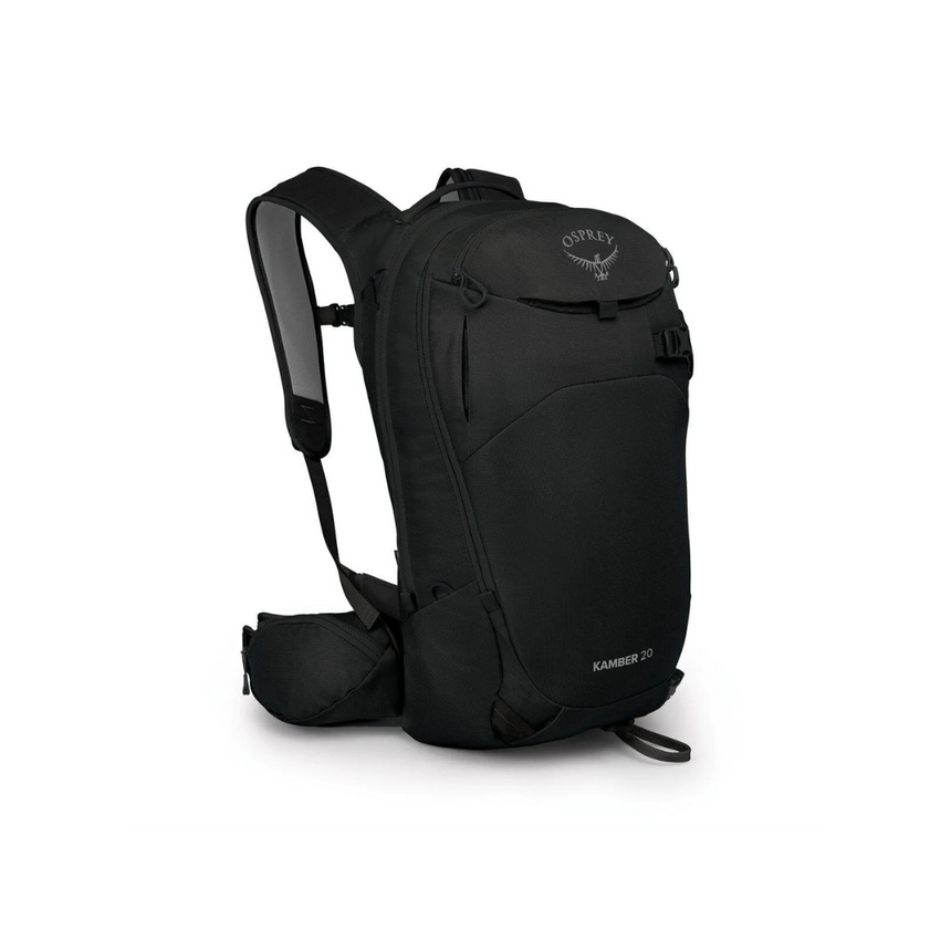 Osprey Kamber 20 Backpack Outdoor Action Black - Front Angled
