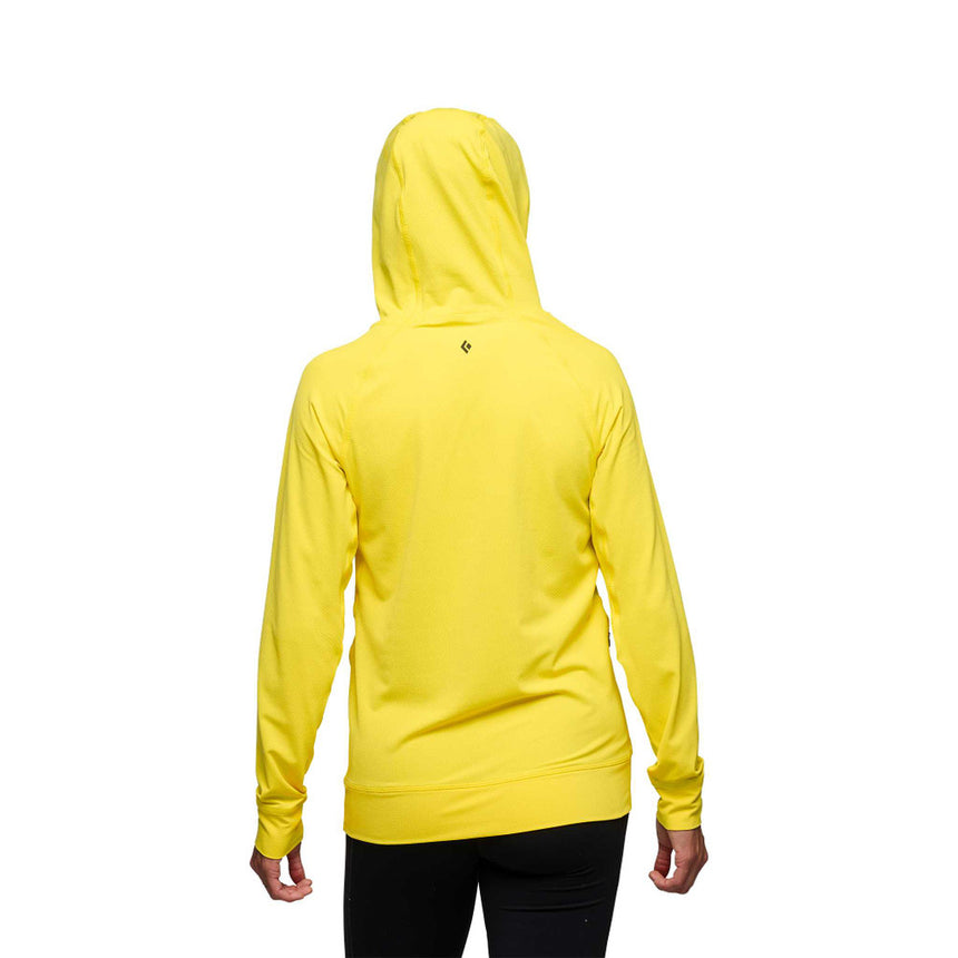 Black Diamond Alpenglow Hoody L/S (F19) Women Outdoor Action Clean Yellow- Back Fit