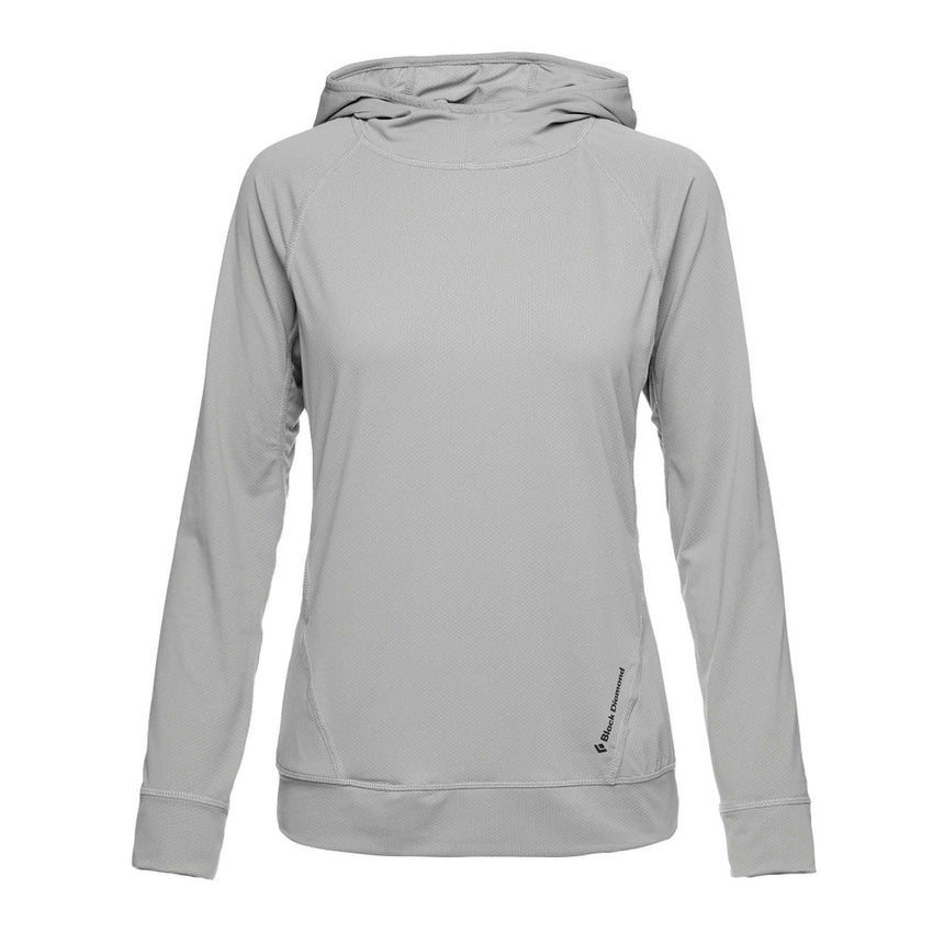 Black Diamond Alpenglow Hoody L/S (F19) Women Outdoor Action Pewter- Front