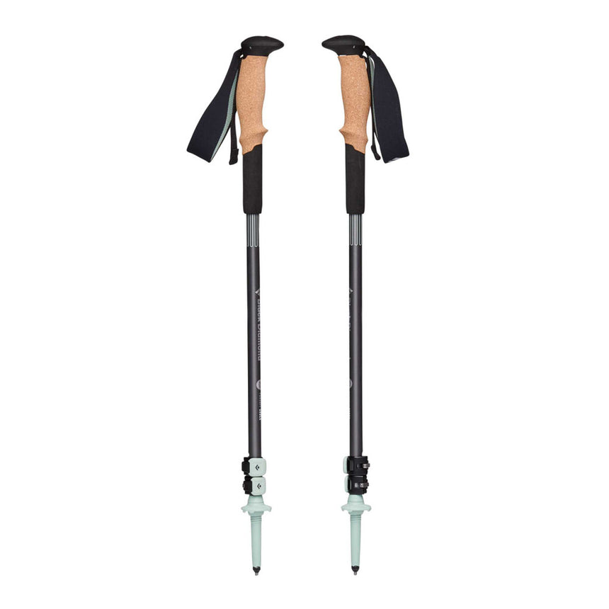 Black Diamond Pursuit Shock Trekking Poles Steel Grey-Foam Green - Product overview