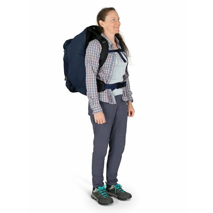 Osprey Fairview 55 Women's Travel Backpack - Model Front Angle