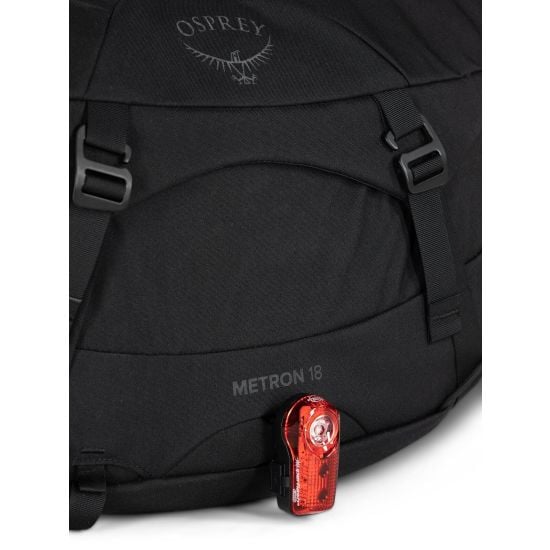 Osprey Metron 18 Bike Bag Outdoor Action Black - Loop for blinky light attachment