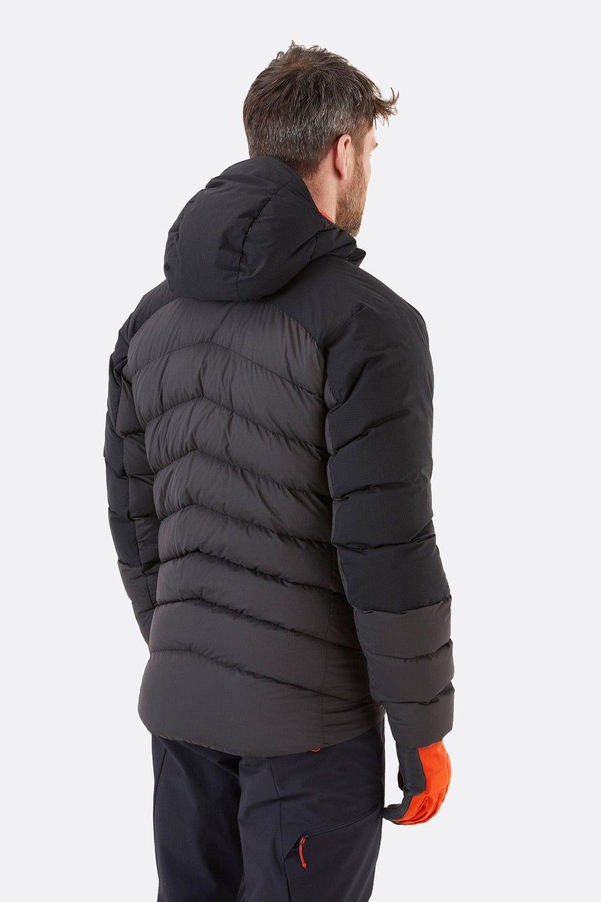 Rab Men's Infinity Alpine Down Jacket Outdoor Action Black/Anthracite- Back Fit