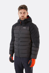 Rab Men's Infinity Alpine Down Jacket Outdoor Action Black/Anthracite- Front Fit