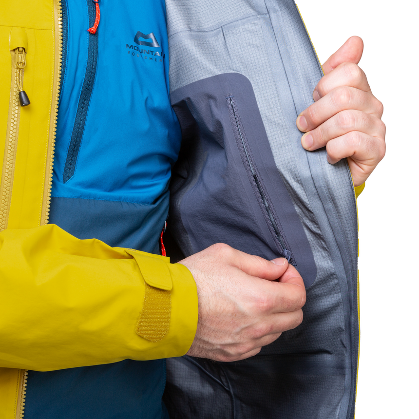 Mountain Equipment Tupilak Men's GORE-TEX Jacket Outdoor Action Canary - Inner pocket with YKK® zip