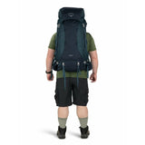 Osprey Volt 65 Extended Fit Backpack Outdoor Action Muted Space Blue - Back Angled Fit on Model 