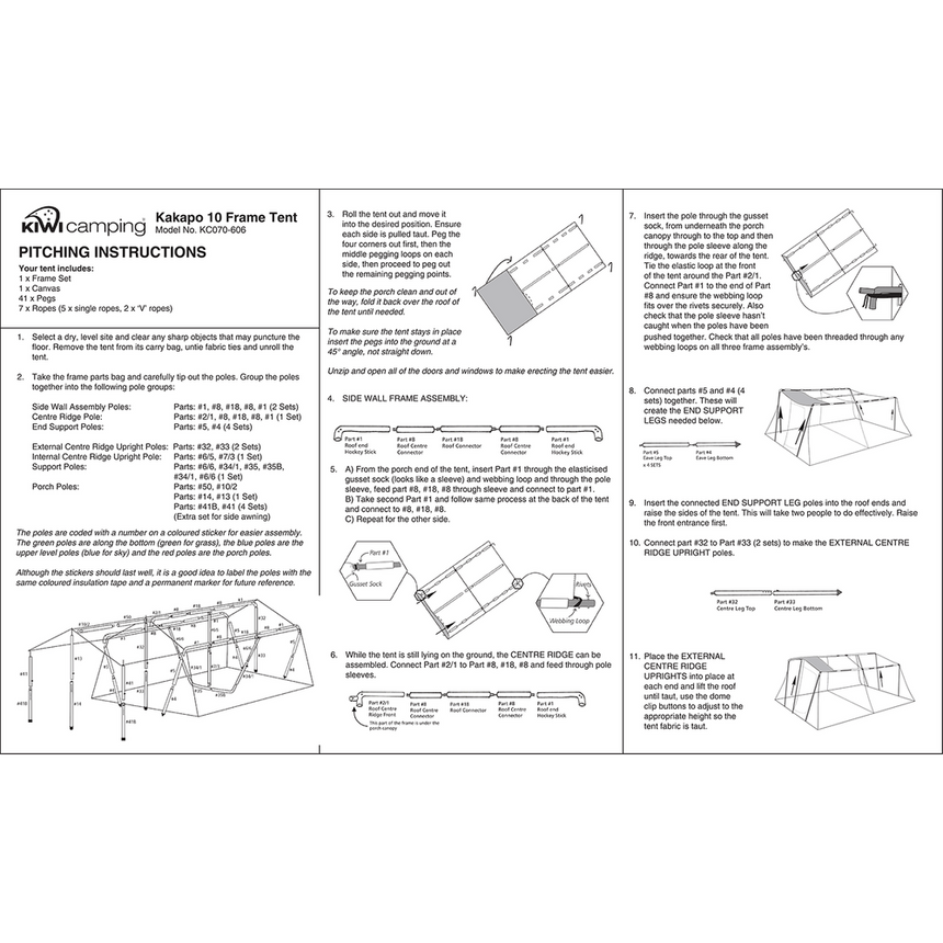 Kiwi CampingKiwi Camping Kakapo 10 Frame Family TentOutdoor Action